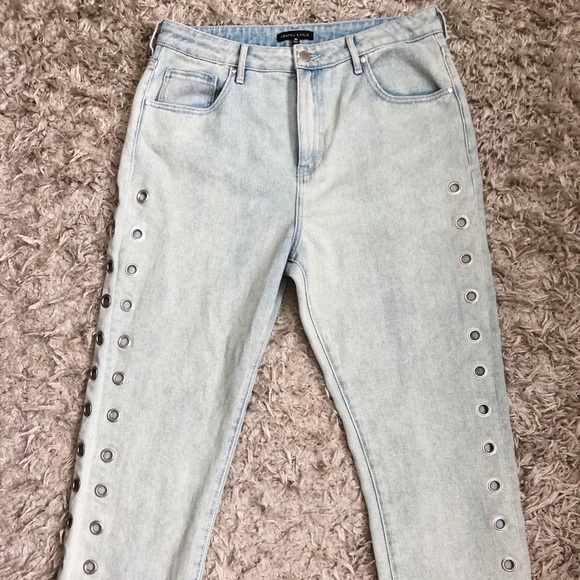 jeans with metal holes